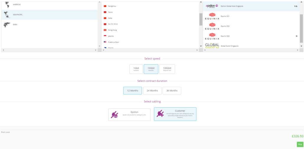 selecting a port to buy on epsilon infiny