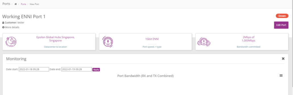 how to manage enni port in infiny