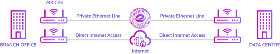 diagram showing Dual Circuit, Dual CPE VRRP resilience